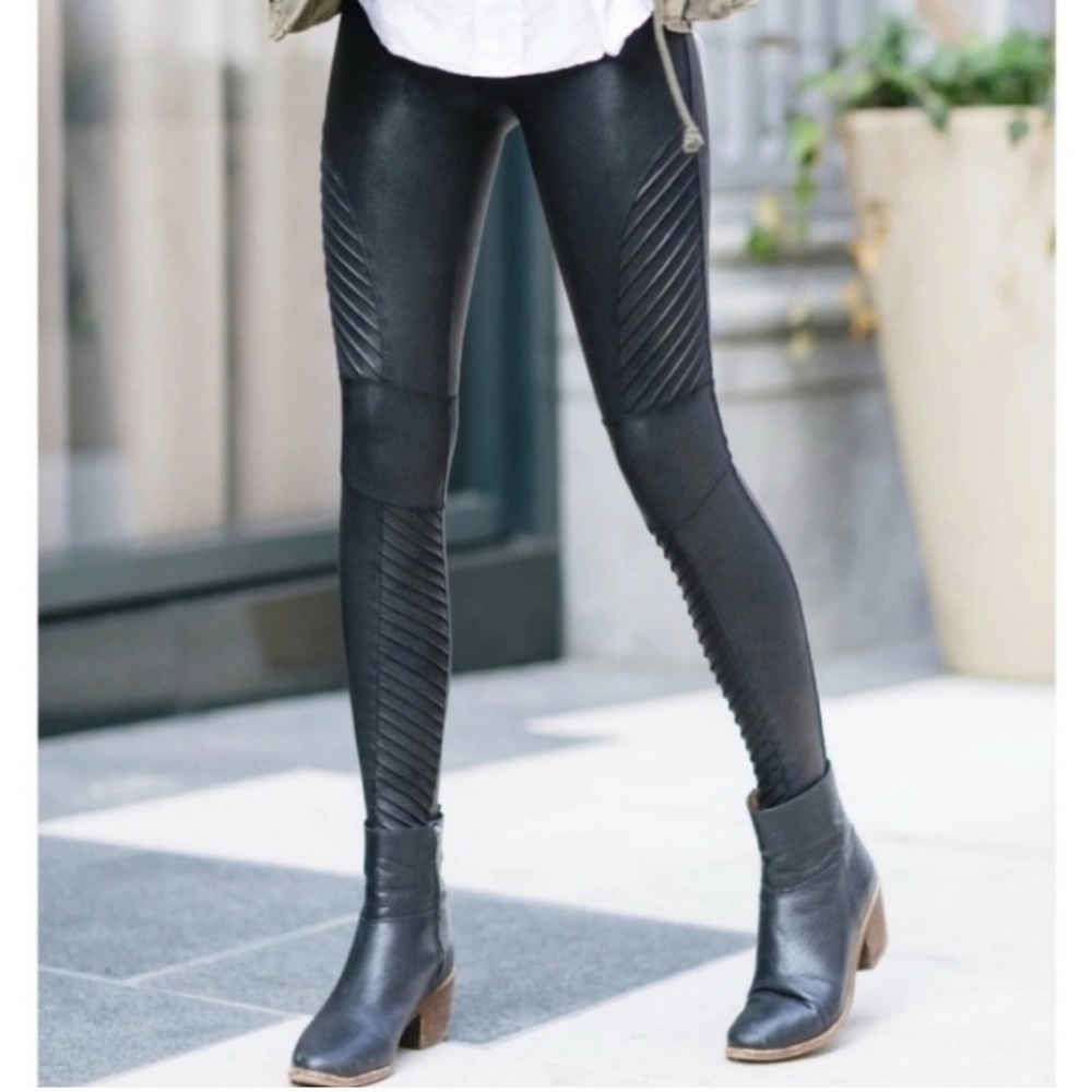 SPANX Faux Leather Moto Leggings 2X